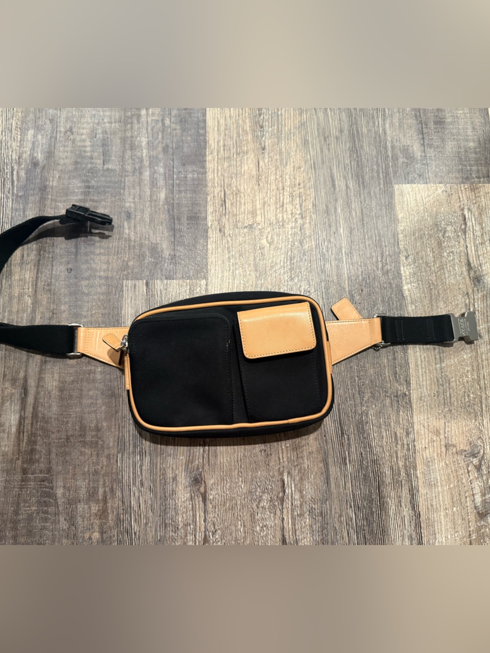 Coach Black and Tan Crossbody Belt Bag
